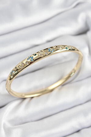 Pirinç Zirkon Taşlı Kelebek Model Gold Renk Kadın Kelepçe - EBJ250726W36836