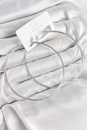 Pirinç Halka Model Gümüş Renk Kadın Küpe - EBJ250802W37032