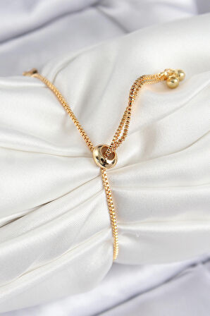 Klasik Kalın Zincir Model Gold Renk Kadın Bileklik - EBJ250816W37537