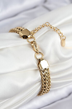 Örme Zincir Model Gold Renk Kadın Bileklik - EBJ250902W37655