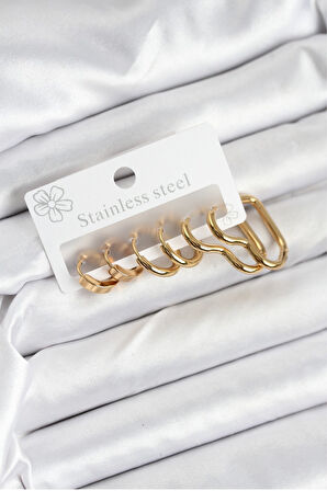 Gold Renk Kadın Küpe Seti - EBJ250920W37801