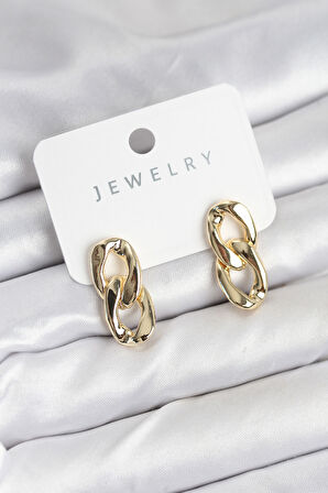 Pirinç Gold Renk Zincir Model Kadın Küpe - EBJ250920W37907