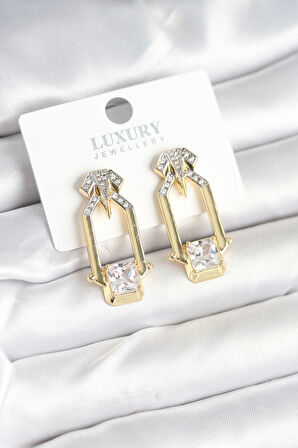 Pirinç Gold Renk Vintage Kadın Küpe - EBJ250927W37989