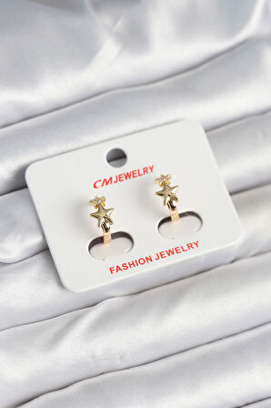 Pirinç Gold Renk Yıldız Kadın Küpe - EBJ250927W37992