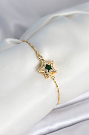 Yıldız Model Asansörlü Gold Renk Kadın Bileklik - EBJ251010W38150