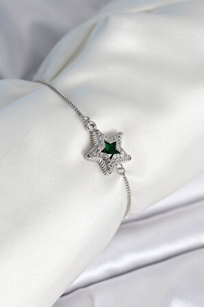 Yıldız Model Asansörlü Gümüş Renk Kadın Bileklik - EBJ251010W38151