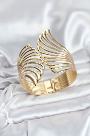 Pirinç Gold Renk Vintage Kadın Bileklik - EBJ251025W38280