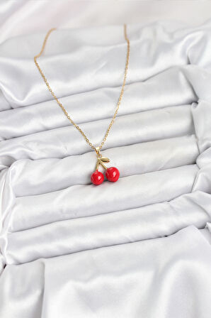 Zincir Gold Renk Kiraz Model Kadın Kolye - EBJ251025W38311