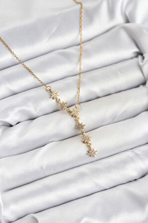 Zincir Gold Renk Kutup Yıldızı Model Kadın Kolye - EBJ251115W38399