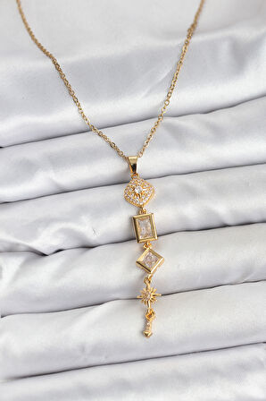 Zincir Gold Renk Kutup Yıldızı Enerji Model Kadın Y Kolye - EBJ251115W38405