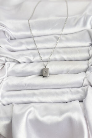 Zincir Gümüş Renk Minimal Kutup Yıldızı Model Kadın Kolye - EBJ251115W38417