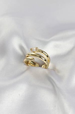 Pirinç Gold Renk Sarmal Yılan Model Kadın Yüzük - EBJ260516W42190