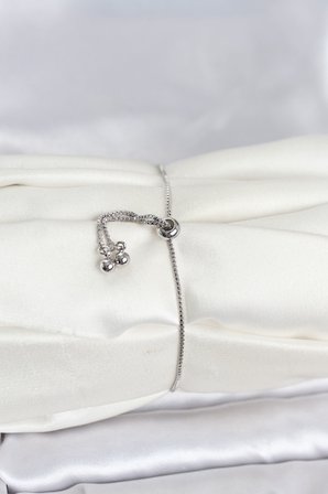 Gümüş Renk Pirinç Kelebek Model Asansörlü Model Kadın Bileklik - EBJ260612W44059
