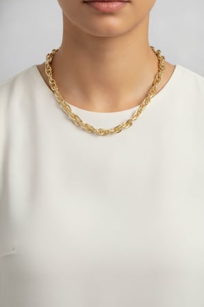 CM Kalın Burgu Model Gold Renk 60 cm Kadın Kolye - EBJ260701W44188