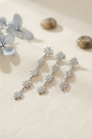 3 lü Set Küpe Gümüş Renk Kutup Yıldızı Detaylı - EBJ260725W44388