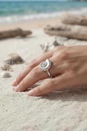 Nautilus Tasarım Gümüş Renk Kadın Yüzük - EBJ260725W44350