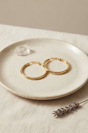 Çelik Gold Renk 28 mm Halka Küpe - EBJ260808W46120