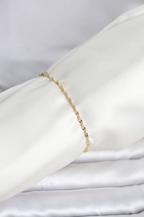 CM 14K Gold Renk Yassı Ezme Burgu Model Kadın Bileklik - EBJ260829W46468
