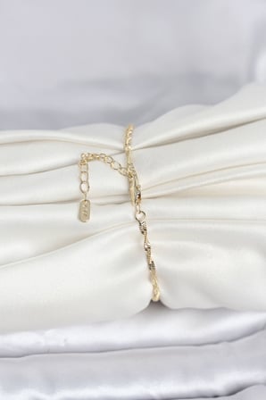 CM 14K Gold Renk Yassı Ezme Burgu Model Kadın Bileklik - EBJ260829W46468