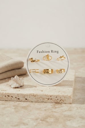 Callerrons Accessories Kadın Yüzük Pirinç Gold Ayarlanabilir