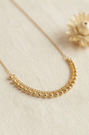 Gold Pirinç Topçuk Model Kadın Kolye - EBJ260926W47076