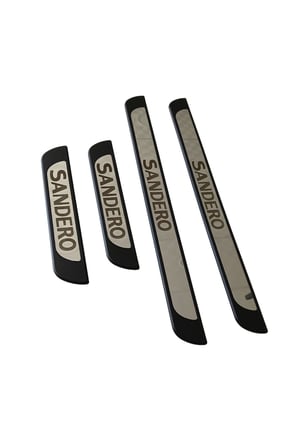 Dacia Sandero Stepway Krom Kapı Eşik Koruması 2008-2012 4 Parça Paslanmaz Çelik Abs Çerçeve
