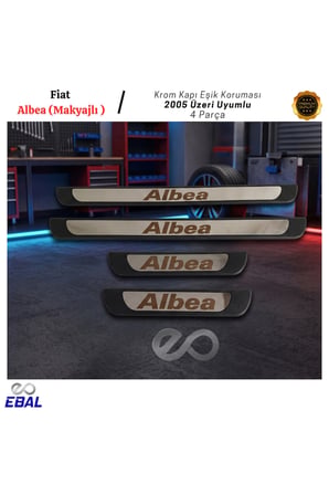 Fiat Albea Makyajlı Krom Kapı Eşik Koruması 2005 Üzeri 4 Parça