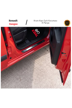 Renault Kangoo Krom Kapı Eşik Koruması 4 Parça
