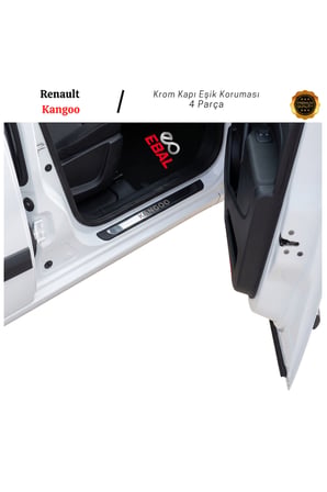 Renault Kangoo Krom Kapı Eşik Koruması 4 Parça