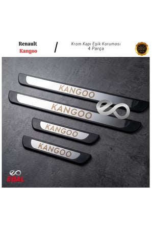 Renault Kangoo Krom Kapı Eşik Koruması 4 Parça