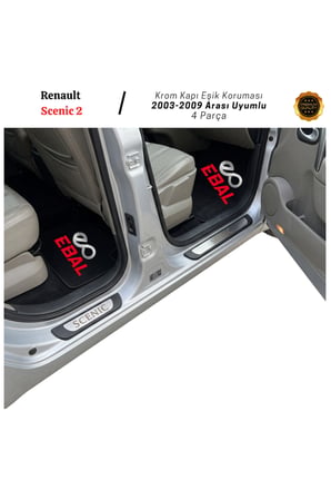 Renault Scenic 2 Krom Kapı Eşik Koruması 2003-2009 4 Parça