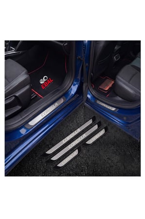 Toyota Corolla Tüm Modeller Uyumlu Krom Kapı Eşiği (ABS Çerçeveli 4 Parça) P.Çelik