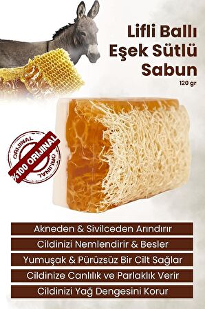 Lifli Ballı Eşşek Sütlü El Yapımı Sabun 120 gr