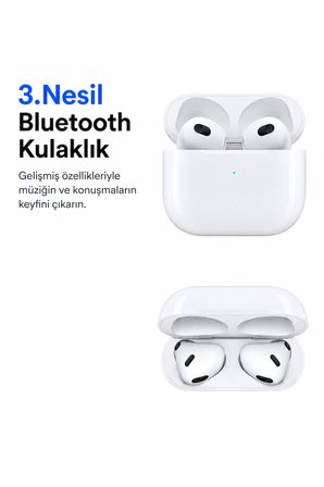 3. Nesil Android ve IOS İphone Uyumlu Yeni Nesil Kablosuz Mikrofonlu Bluetooth Kulaklık İphone Samsung Xiaomi Redmi Oppo Realme Tüm Modellere Uyumlu