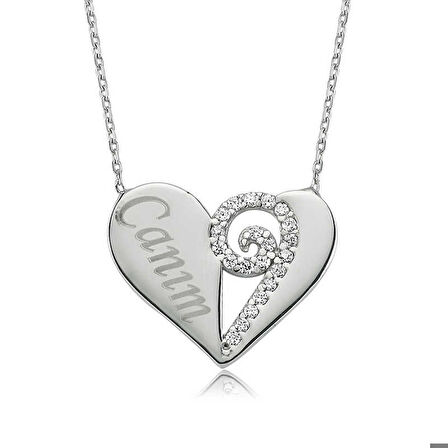 Ebuz Gümüş Canım Kalp Kadın Kolye