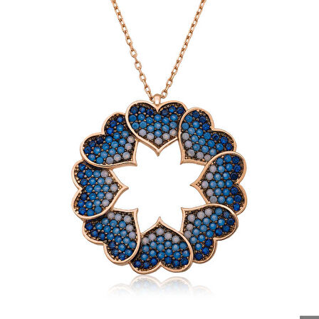 Ebuz ​Gümüş Kalp Çemberi Kadın Kolye