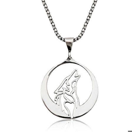 Ebuz ​Gümüş Bozkurt Kolye