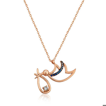 Ebuz Gümüş Rose Yeni Doğan Bebek Kadın Kolye