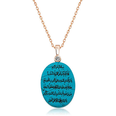 Ebuz Gümüş Ayetel Kürsi Kadın Kolye
