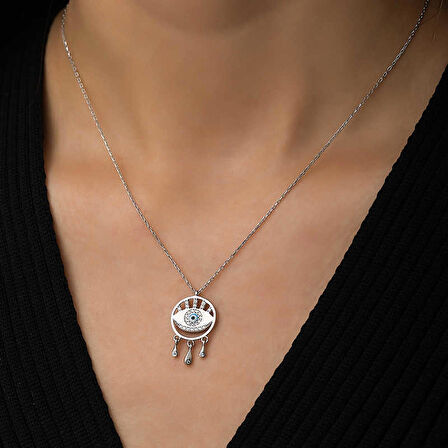 Ebuz Gümüş Nazarlı Göz Kolye