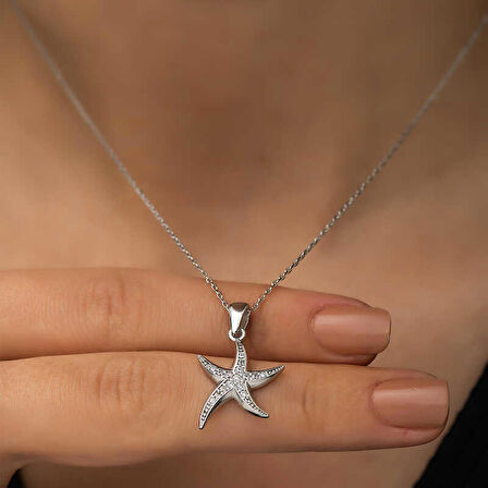 Ebuz Gümüş Deniz Yıldızı Kadın Kolye
