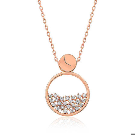 Ebuz Gümüş Rose Çiğ Damlası Kadın Kolye