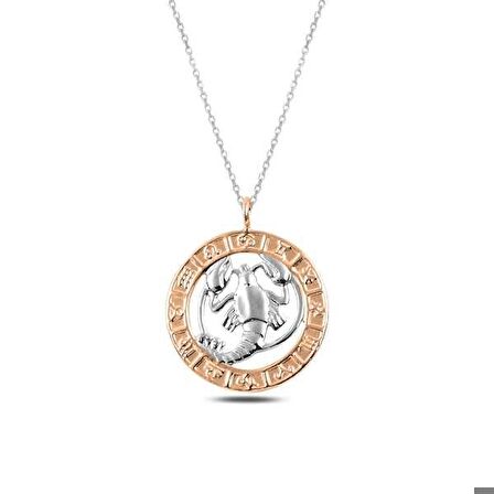 Ebuz Gümüş Rose Yengeç Burcu Kolye