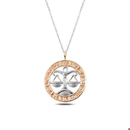 Ebuz ​Gümüş Rose Terazi Burcu Kolye