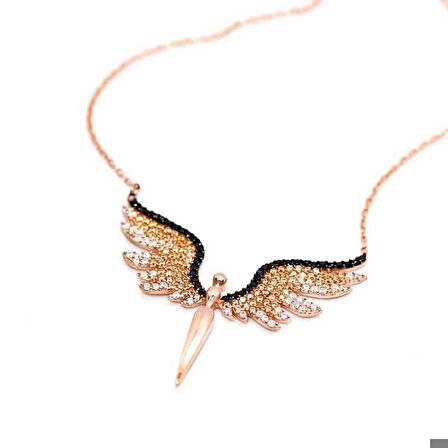 Ebuz ​Gümüş Rose Mikail Meleği Kadın Kolye