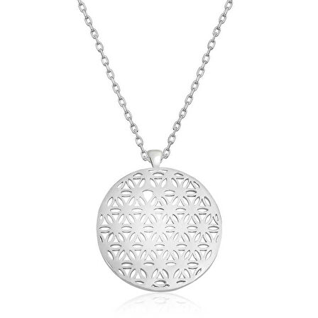 Ebuz ​​Gümüş Yaşam Çiçeği Kolye