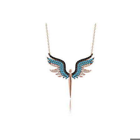 Ebuz ​Gümüş Rose Mikail Meleği Kadın Kolye