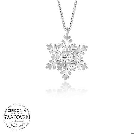 Ebuz Swarovski Taşlı Gümüş Kartanesi Bayan Kolye