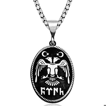 Ebuz Gümüş Çift Başlı Selçuklu Kartalı Kolye