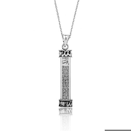 Ebuz Gümüş Allah Cevşen Dualı Kolye